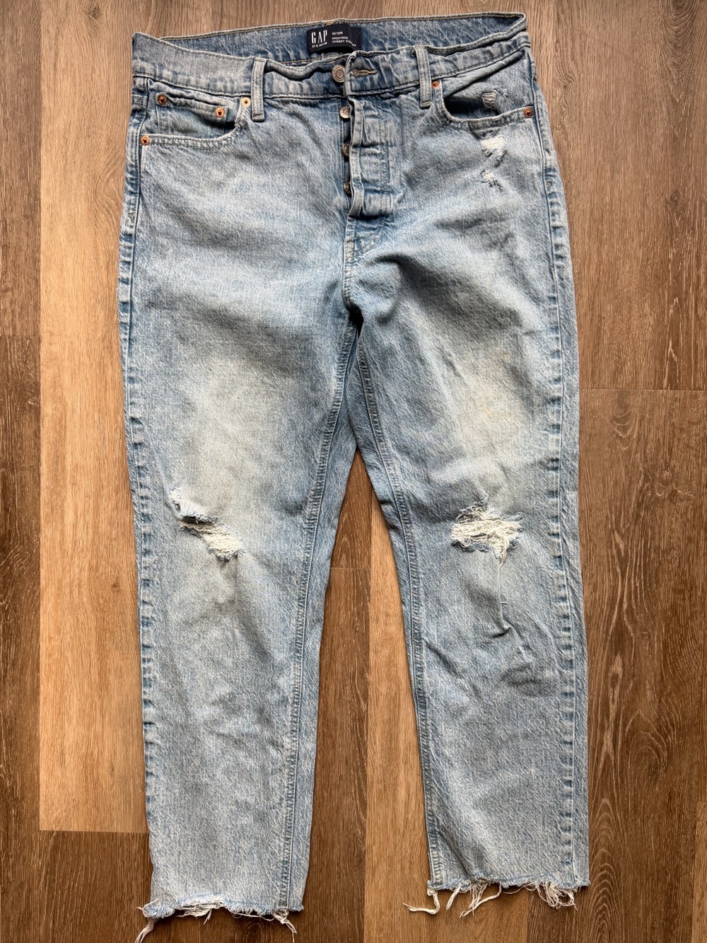 GAP Light Blue Distressed Relaxed Jeans